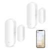 2 Pack WiFi Door Sensor: Window Contact Sensor, Free App Alerts, Programmable with Tuya/Smart Life Devices for Home Security & Smart Home Automation, Compatible with Alexa & Google Assistant view 1