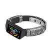 KangPlus Strap Compatible with Huawei Band 6 Pro/ Huawei Band 6/Honor Band 6,Retro Metal+Leather Band Adjustable Durable Wristband with Remove Tool - Black view 2