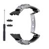 KangPlus Strap Compatible with Huawei Band 6 Pro/ Huawei Band 6/Honor Band 6,Retro Metal+Leather Band Adjustable Durable Wristband with Remove Tool - Black view 3