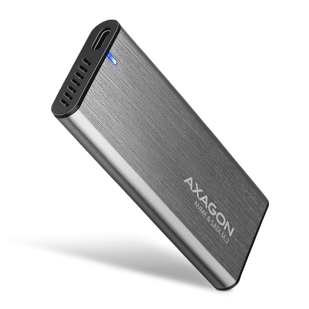 AXAGON EEM2-SG2 Botier de disques de stockage Enceinte ssd Gris M.2