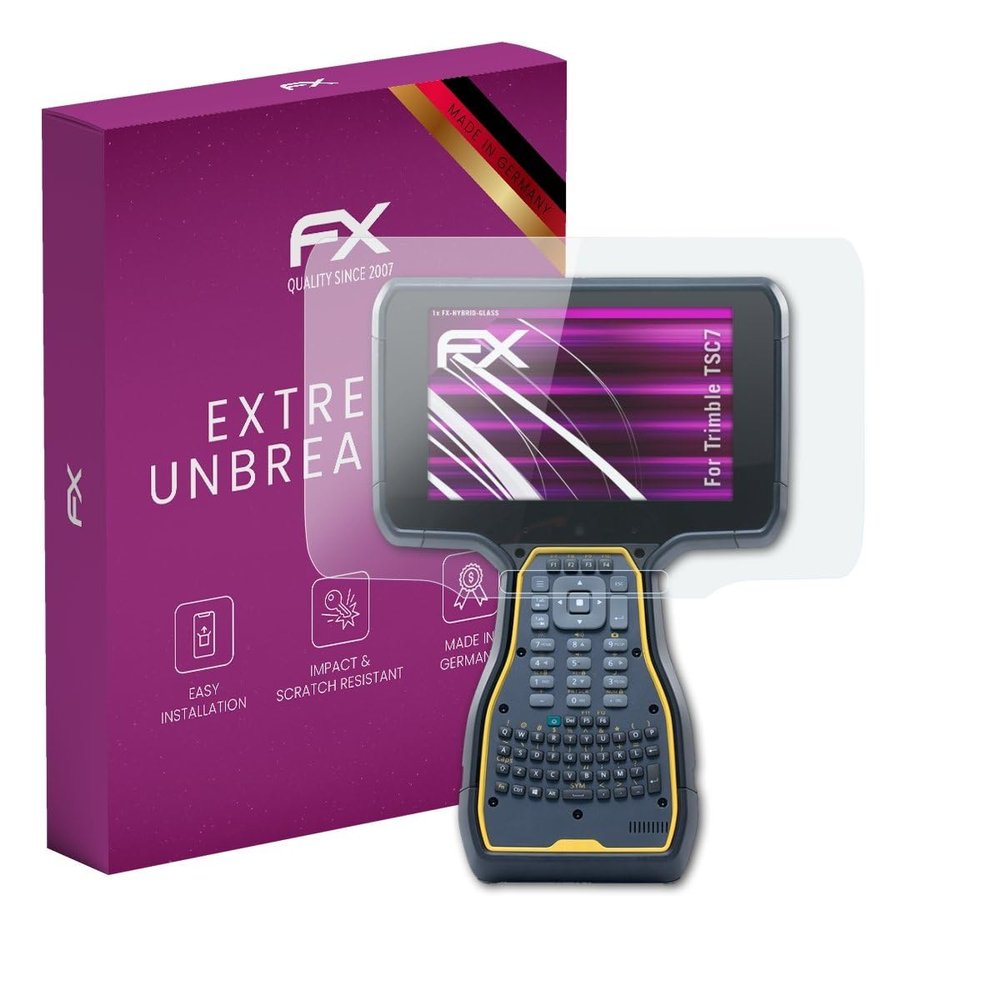 atFoliX Plastic Glass Protective Film compatible with Trimble TSC7, 9H Hybrid-Glass FX Screen Protector