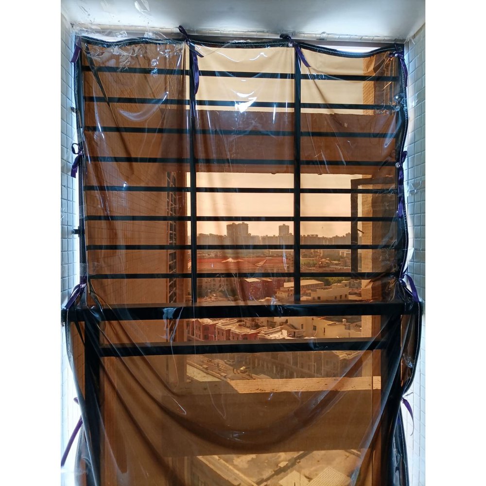 KOOEIN Transparent Waterproof Tarpaulin Black,Tear Resistant Tarp,Plastic Tarpaulin,Transparent Tarp for Patio,Greenhouse,Garden,Party,Foldable Protective Tarpaulin,1x0.5m/3.3x1.6ft
