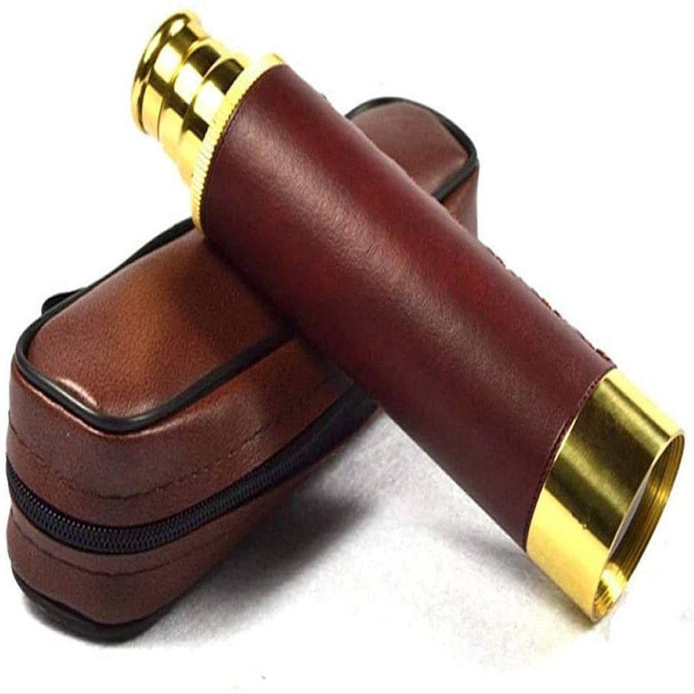 LSHAOBO Monoculars for Adults 25X30 Vintage Monocular with Leather Bag Packed Telescope Vintage HD Vision Large Eyepiece
