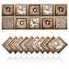 Cendray 20Pcs Tile Stickers for Bathroom Kitchen DIY Oilproof Waterproof PVC Retro Tile Sticker Self Adhesive Decoration Morocco Style Brown Flowers (6 x 6 Inch) view 1