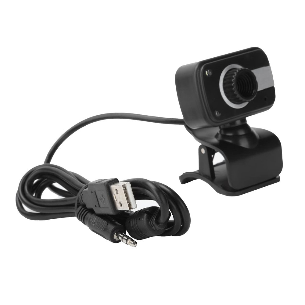01 02 015 PC Camera, Small Angle Adjustable Portable Webcam Plug and Play with 3.5mm Audio Port for Online Teaching for Video Conferencing