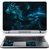 Meffort Inc Personalized Laptop Skin Sticker Cover Art Decal with Wrist Pad, Customize Your Text (13-13.5 Inch, Blue Dragon Design) view 1