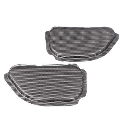 SHMT Metal Mesh Replacement Front Speaker Grill Cover Trim for Harley Road Glide FLTRX FLTRU Models 1998-2013, Black, 1pair
