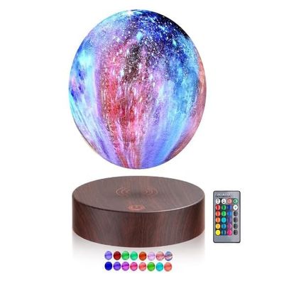 Vnemofey Floating Moon Lamp Levitating, 3D Printed Magnetic Levitation Rotating Moon Display Mode Mood Light Touch, Levitate & Rotate in Air,Home and Office Decor,Unique Gifts