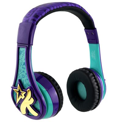 eKids Karmas World Bluetooth Headphones, Wireless Headphones with Microphone Includes Aux Cord, Kids Earphones for School, Home, or Travel