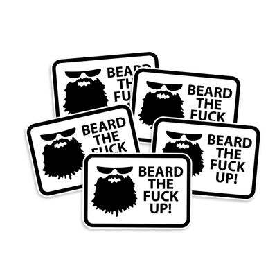 Beard The F Up Waterproof Vinyl Laptop, Waterbottle, Gun Case Sticker - Multipacks Available - 6mil Vinyl Made in The USA (5)
