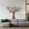 Wall Decal: Huge Tree with Fruits Artwork Design for Kid's Room Vinyl - Apples Hanging on a Tree Art for Nursery Decoration 28" x 21" view 2