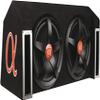 Alphasonik APP122 Complete 1500 Watts Dual 12" Subwoofers Car Bass Package with Amplifier and Installation Kit Included - 2 Sub Woofers with Grills in Custom Ported Box Loaded Enclosure, Black view 2