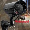 JYtrend Fake Camera, Dummy Camera CCTV Surveillance System with Realistic Red LED Flashing Light for Outdoor and Indoor + Warning Sticker (2 Pack, Black) view 4