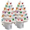 Fox Valley Traders White Ceramic Tree Nightlights, Set of 2 view 1