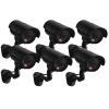 JYtrend Fake Camera, Dummy Camera CCTV Surveillance System with Realistic Red LED Flashing Light for Outdoor and Indoor + Warning Sticker (6 Pack, Black) view 1