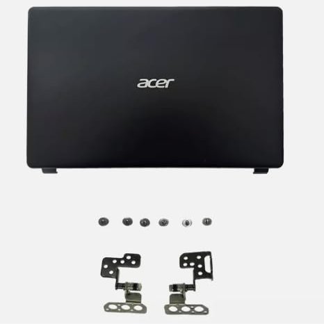 Black LCD Top Rear lid Back Cover Case & Screen Hinges Pair Compatible with Acer Aspire 3 A315-56 N19C1 A315-56-594W A315-54-56KY A315-54-54L5 A315-56-561V 56TW Laptop