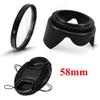 58mm Camera Accessories 3 in 1 Set UV Lens Filter Lens Cap Lens Hood view 2