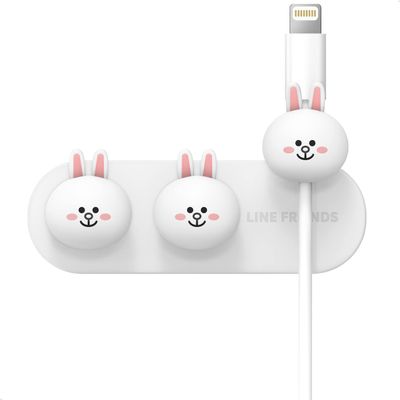 elago | LINE Friends Magnetic Cable Management Buttons, Organize 3 Cables, Powerful Magnets, Reusable Sticker Attaches to Surface, Desk Organization (CONY)