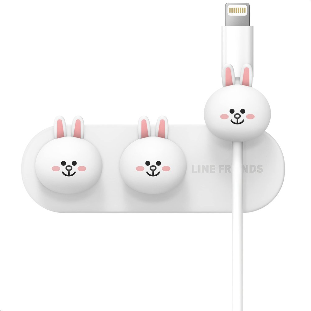elago | LINE Friends Magnetic Cable Management Buttons, Organize 3 Cables, Powerful Magnets, Reusable Sticker Attaches to Surface, Desk Organization (CONY)