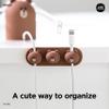 elago | LINE Friends Magnetic Cable Management Buttons, Organize 3 Cables, Powerful Magnets, Reusable Sticker Attaches to Surface, Desk Organization (Brown) view 2