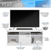 White TV Stand for 65 Inch TV, Entertainment Center with Storage for Living Room or Bedroom with Cabinet and Storage, Television Stand Fits Screens up to 65" When Measured Diagonally view 4
