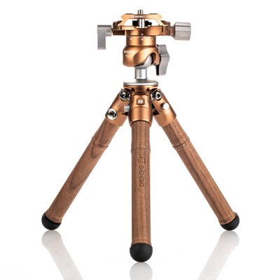 Benro TablePod Wooden Edition Tripod with Premium Wooden Legs, Compact Ballhead, Arca-Swiss Style Quick-Release Plate, Stable Tabletop Support for Cameras and Accessories (TPKWE)