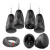 Pure Resonance Audio PD4 4" Pendant Speakers with Installation Wire - (6 Speakers, Black) view 1