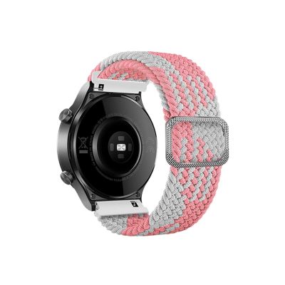 Elastic Nylon Watchbands QuickFit Straps for Garmin Fenix 7 7X 6 6X Pro 5X 5 3HR 935 945 EPIX Smart Watch Bands 22 26mm Bracelet (Color : Pink with White, Size : 22mm Fenix 7)