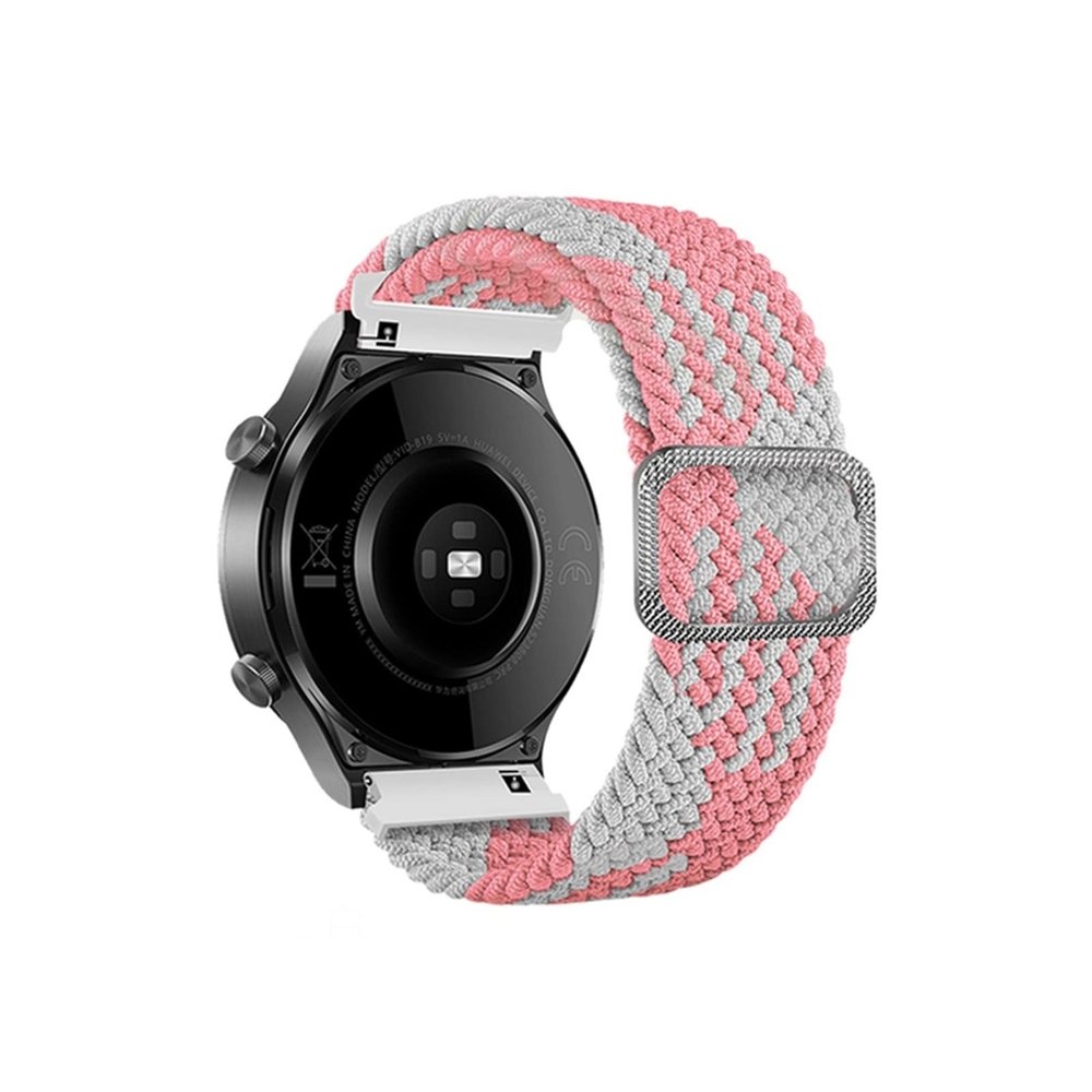 Elastic Nylon Watchbands QuickFit Straps for Garmin Fenix 7 7X 6 6X Pro 5X 5 3HR 935 945 EPIX Smart Watch Bands 22 26mm Bracelet (Color : Pink with White, Size : 22mm Fenix 7)