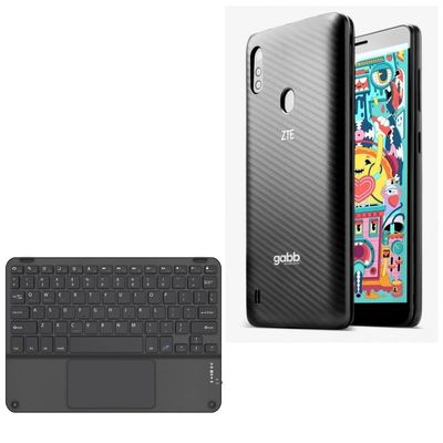 BoxWave Keyboard Compatible with ZTE Gabb Z2 - SlimKeys Bluetooth Keyboard with Trackpad, Portable Slim TouchPad - Jet Black