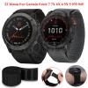 26 22mm Knitted Nylon Watchband Strap for Garmin Enduro Fenix 7 7X 6 6X Pro 5X 5 3HR MK1 935 945 S60 Smart Watch Wristband (Color : Black, Size : 22mm Fenix 6 6Pro) view 2
