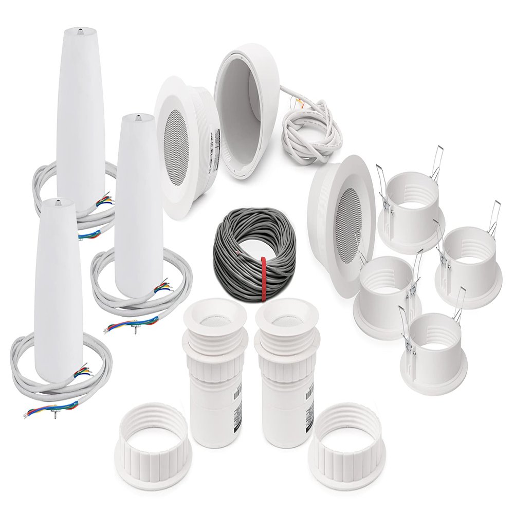 Pure Resonance Audio C3 3" Micro Speakers with Ceiling/Pendant Installation Kit (4 Speakers)