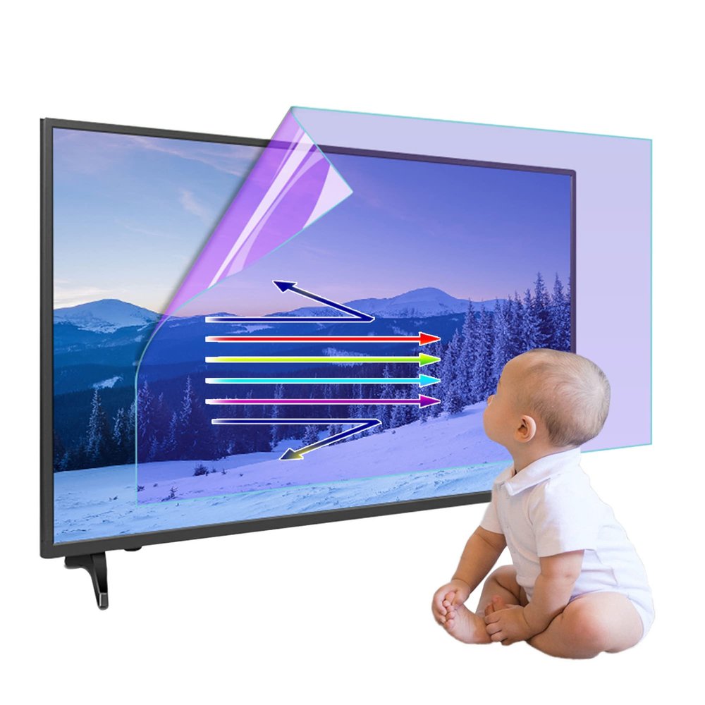 JFGH 55-75 Inch TV Anti Blue Light Screen Protector Anti Glare Film Filtering Out Harming Blue Light for TCL/Samsung/Toshiba/Sony/LG/Hisense / 55in 1221x689mm