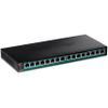 TRENDnet 16-Port Gigabit PoE+ Switch, 16 x Gigabit PoE+ Ports, Up to 30W Per Port, 1U 19 Rackmount Brackets Included, Fanless, Lifetime Protection, Black, TPE-TG161H view 1