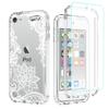 Tothedu Phone Case for iPod Touch 6/Touch 5/Touch 7 Case with Tempered-Glass Screen Protector, Cute Clear Mandala Pattern Full Body Protective Cover Cases for iPod Touch 5th / 6th / 7th (Mandala) view 1