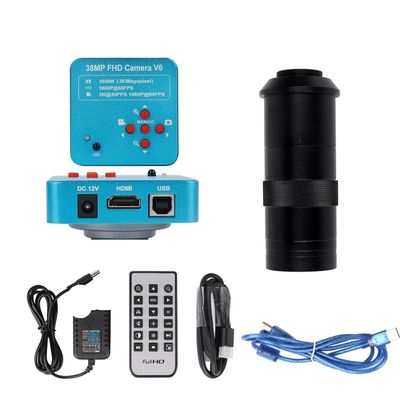 Microscope Accessories Kit 13MP Monocular Microscope Digital Camera Set 130X Or 180X Adjustable Lens Microscope Slides (Color : 38MP HDMI USB 130X)