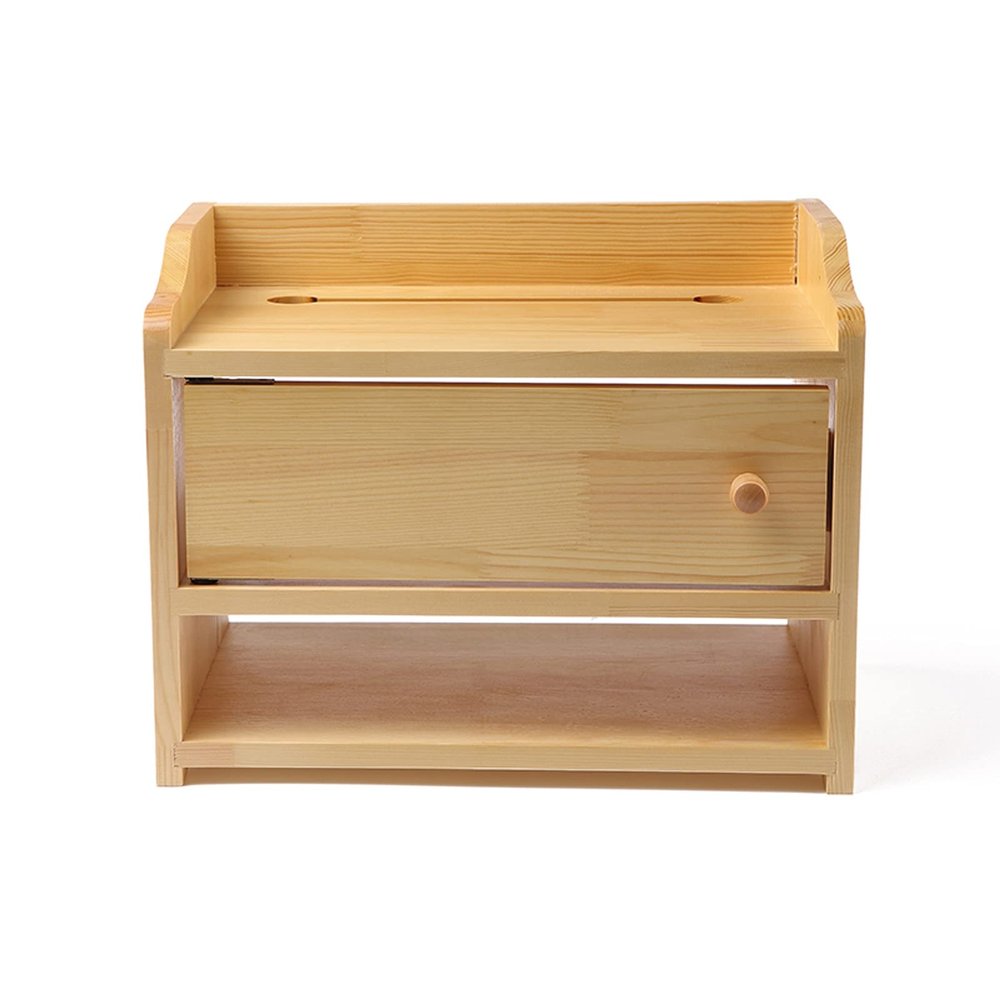 Cable Management Box Router Storage Box Simple Wooden Cable Storage Box Double Layer Power Strip Organiser Box, Hide and Hide Extension Blocks and Electrical Cable Cable Box