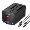 FIDECO USB 3.2 Gen 1 to Hard Drive Docking Station, Hard Drive Dock for 2.5 or 3.5 inch SATA I/II/III HDD SSD with Hard Drive Duplicator/Offline Clone Function and 2 USB Cables, Support UASP view 1