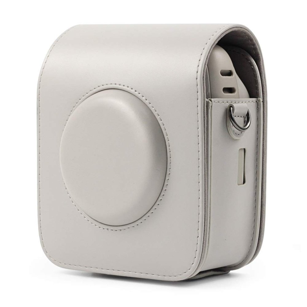 HONGYAN Camera Bags Full Body Camera PU Leather Case Bag with Strap for Fujifilm Instax Square SQ20(White) Camera case (Color : White)