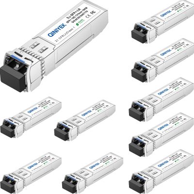 QINIYEK 10GBase-LR SFP+ Transceiver, 10G Singlemode SFP+ Duplex LC Module,Compatible for Cisco SFP-10G-LR, Ubiquiti UF-SM-10G,Meraki,Mikrotik, Supermicro, Netgear,SMF,1310nm,10~20km,DDM,10Pack