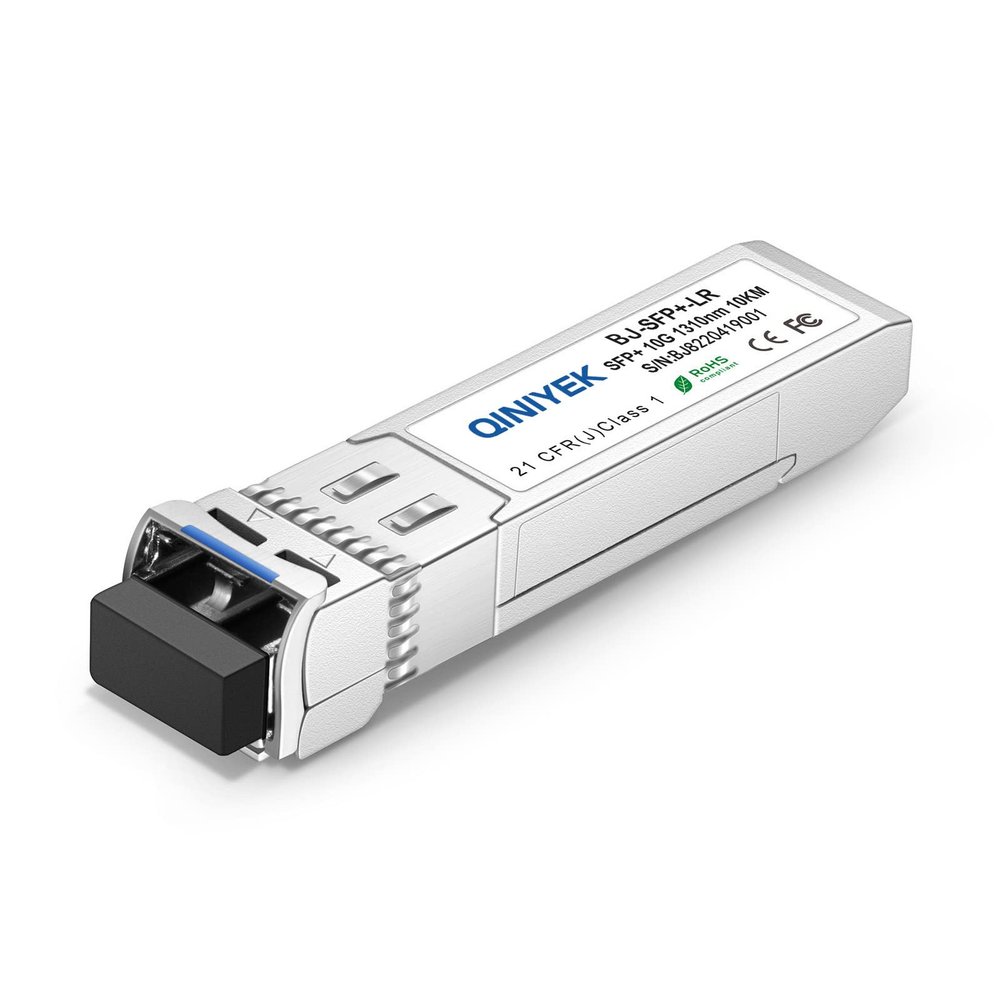 QINIYEK 10GBase-LR SFP+ Transceiver, 10G Singlemode SFP+ LC Module for Intel E10GSFPLR, Mikrotik, Netgear(SMF,1310nm,10km,DDM)