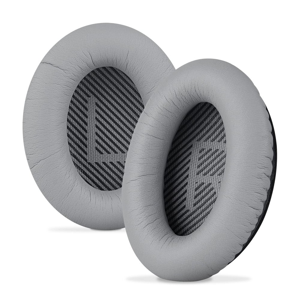 Linkidea Ear Pads for Bose QC45, QC35, QC35 IIGaming, QC15, QC25, AE 2/2i/2w, SoundTrue, SoundLink Around-Ear Headphones, Replacement Ear Cushions(Protein Leather/Grey)