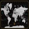 BELECO World Map Backdrop Fabric 9x6ft Scratch Travel Map of The World with Black and White Background Wallpaper Travel Theme Birthday Party Decorations Kids Adults Portrait Shooting Photo Props view 1