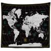 BELECO World Map Backdrop Fabric 9x6ft Scratch Travel Map of The World with Black and White Background Wallpaper Travel Theme Birthday Party Decorations Kids Adults Portrait Shooting Photo Props view 4
