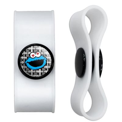 GRAPHICS & MORE Sesame Street Cookie Monster Nom Nom Headphone Earbud Cord Wrap - Charging Cable Manager - Wire Organizer Set of 2 - White