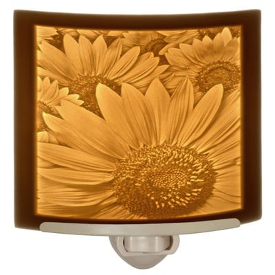 Sunflowers Night Light Porcelain Lithophane, Flower nite lite, Decorative Wall Plug in for Nursery, Bedroom Kitchen, Bath, Hallway; Floral Themed Accent Light