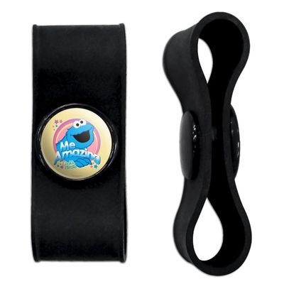 GRAPHICS & MORE Sesame Street Cookie Monster Me Amazing Headphone Earbud Cord Wrap - Charging Cable Manager - Wire Organizer Set of 2 - Black