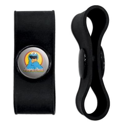 GRAPHICS & MORE Sesame Street Colorful Cookie Monster Headphone Earbud Cord Wrap - Charging Cable Manager - Wire Organizer Set of 2 - Black