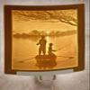 The Porcelain Garden Fishing Night Light, Father and Son, First Catch Porcelain Lithophane Night Light, Decorative wall Plug in for Nursery, Bedroom Kitchen, Bath, Hallway view 2
