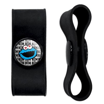 GRAPHICS & MORE Sesame Street Cookie Monster Nom Nom Headphone Earbud Cord Wrap - Charging Cable Manager - Wire Organizer Set of 2 - Black